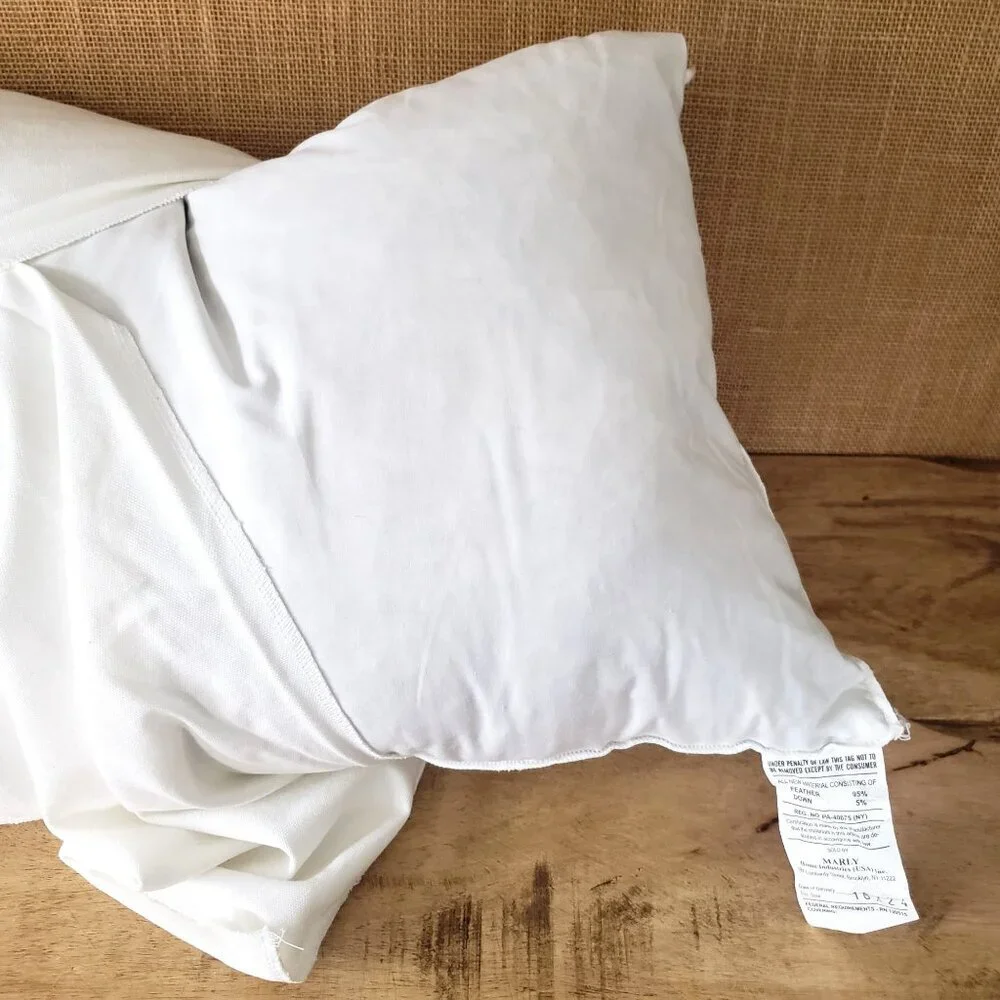 Southold LI Nautical Map Coordinates White Cotton Canvas Down Pillow Beach House